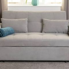 Chelsea Silver Fabric Sofa Bed