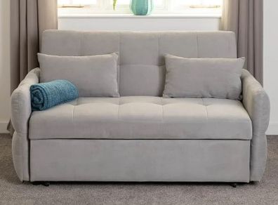 Chelsea Silver Fabric Sofa Bed