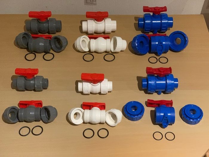 Blue Pvc Double union ball valve size 32mm