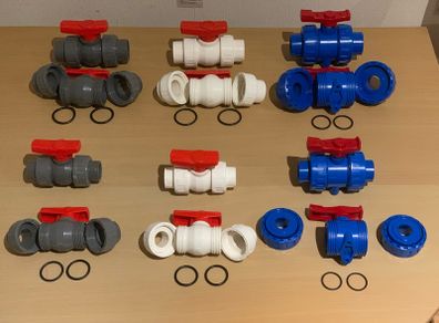 Blue Pvc Double union ball valve size 32mm