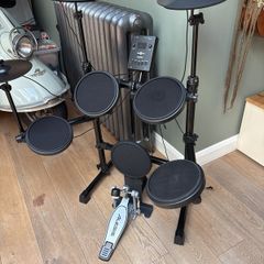 Gear4music DD200X electronic drum kit with an Alesis kick pedal