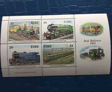 Irish stamps, 1984 mini sheet, Irish Railways