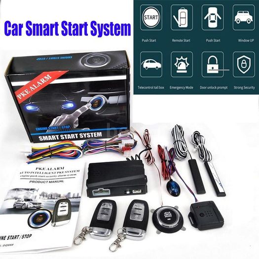 Car Van Alarm Remote Control PKE Car Keyless Entry Engine Start Alarm System Push Button Remote Starter Stop Auto