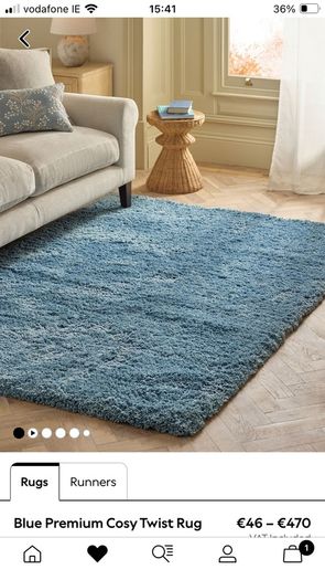 Deep pile blue Rug 200x140cm