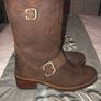 New Brown Leather Biker Boots Image 3