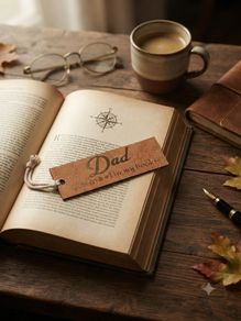 "Dad - You are #1 in my books," Engraved Bookmark