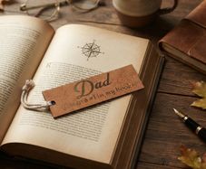 "Dad - You are #1 in my books," Engraved Bookmark