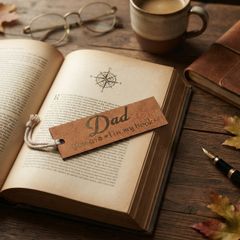 "Dad - You are #1 in my books," Engraved Bookmark