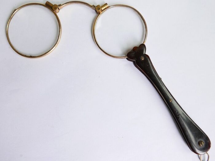 Victorian Rolled Gold Lorgnette: Flip Up Spectacles, Theatre Glasses