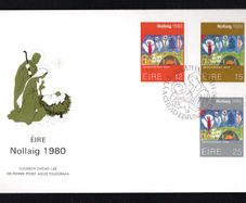 1980 Ireland Christmas Commemorative Stamps Post and Telegraph First Day Cover (FDC) with Dublin pictorial cancel