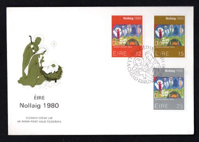 1980 Ireland Christmas Commemorative Stamps Post and Telegraph First Day Cover (FDC) with Dublin pictorial cancel