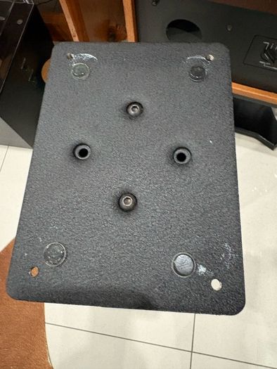 Attractive classic ballast fillable Apollo A24 steel speaker stands. In excellent rust-free condition. Featuring striking thick cylindrical column with a black textured finish. Rare in this condition.