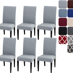 Dining Room Chair Covers Slipcovers Set of 4 or 6, Stretch Removable Washable Dining Chair Protector Decoration Cover Seat Slipcover for Hotel,Ceremony,Banquet,Kitchen,Restaurant,Home