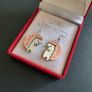 Cute Hedgehog Drop Earrings Mixed Metal Woodland Jewelry Image 2