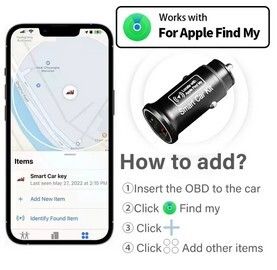 2-in-1 Mini Car Tracker&Car Charger Dual Purpose Find My Real Time GPS Locator
