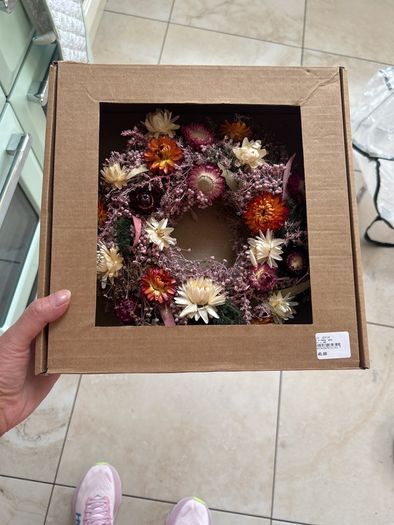 Beautiful dried flower wreath