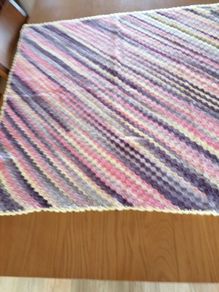 Blanket Hand Crochet 36"Sq Stunning Blanket