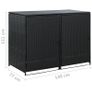 Double Wheelie Bin Shed Poly Rattan Black 148x80x111 cm Image 9