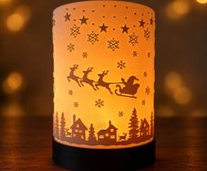 Santa's Flight Christmas Tea Light Lantern 3D