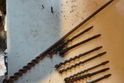 Vintage carpenters auger bits for a hand brace