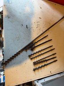 Vintage carpenters auger bits for a hand brace