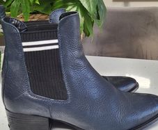 TOMMY HILFIGER Navy pointed ankle boots Sz 40 (Fit 7UK) - Rrp 180 (New)
