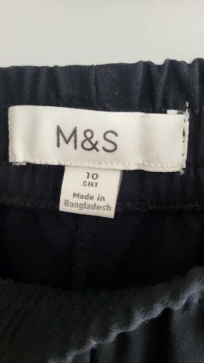 M&S black trousers with white side stripe and pockets Sz 10 (Short) - Bnwot - Rrp 34 (New)