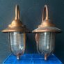 Pair Copper Effect Outdoor Wall Lights Image 3