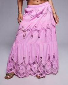 River Island Maxi Skirt Broderie Cutout detail Size 16