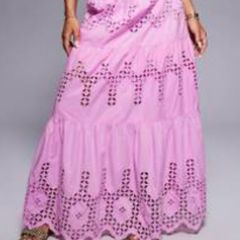 River Island Maxi Skirt Broderie Cutout detail Size 16