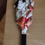 Rare find  Vintage Japanese traditional wooden paddle  HAGOITA  Geisha girl 18.1inch Image 6
