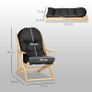 Folding and Reclining Wooden Lounge Chair Comfortable Relaxation Chair with Thick Tufted Cushion Image 3