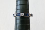 Art Deco Style Sapphire Stone Silver Ring