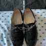 Chanel 100% calfskin leather brogues oxfords unisex wingtip size 4.5 Image 3