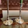 Pair of Slender 19th Century Style Silver Chrome Metal Candlesticks Image 9