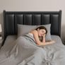 Single Bed Frame with Upholstered Headboard, 3ft Metal Beds with Sturdy Steel Slats Support Platform, Black Single Bed with Storage, Noise Free, Easy Assembly, No Box Spring Needed Image 5