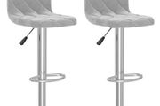 NEW SALE | Bar Stools 2 pcs Light Grey Velvet