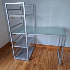 Glass-top office desk