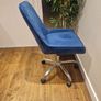 Blue Velvet Accent Office Swivel Chair Image 2