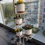 FATIVO Metal Plant Stand Indoor Outdoor Flower Pot Organizer 4 Tier Square Rack Display,L 52.5xW 24.5xH 87cm, White Image 3