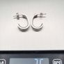 Vintage Signed M&S Sterling Silver Hooped Stud Earrings Image 8