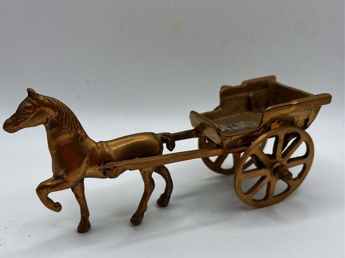 Brass horse and cart