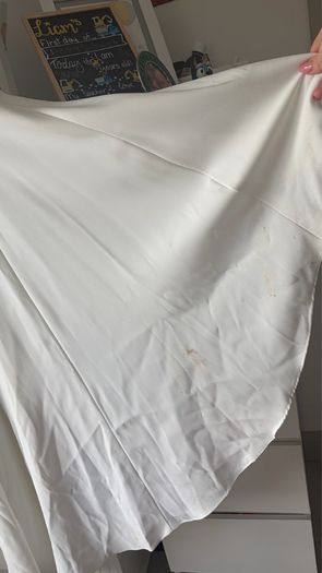 wedding dress with stains