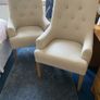 Gorgeous pair of handmade LINEN armchairs Image 2