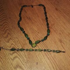 Emerald Green Necklace And Bracelet