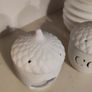 Pair of White Ceramic "Cosy" Acorn Tealight Holders (Perfect Condition) Image 4