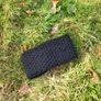 Handmade crochet warm knot twisted headband, black wooly ear warmer Image 3