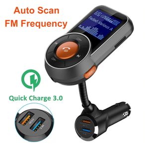 FM Modulator Car Bluetooth FM Transmitter Aux Out Handsfree Car Kit Music Player Auto Scan Frequency with Micro SD Card Slot