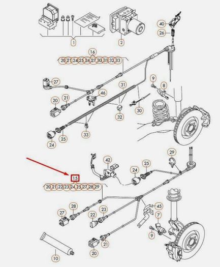 Volkswagen. Audi Skoda  5N0 927 903 M, ABS Wheel Speed Sensor Wire