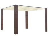 Gazebo with Roof Poly Rattan 300x300x200 cm Brown and Cream
